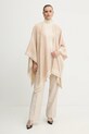 Pinko poncho z dodatkiem wełny 105965.A2ZI beżowy AW25