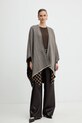 Weekend Max Mara poncho wełniane OGNUNO wełna brązowy 2525546055600