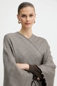 Weekend Max Mara poncho wełniane OGNUNO brązowy 2525546055600