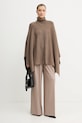 BOSS poncho z dodatkiem wełny 50551146 brązowy AW25
