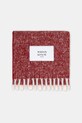Šal s dodatkom vune Maison Kitsuné Alpaca Striped PM06203WA0022 bordo AW25