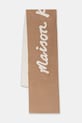 Maison Kitsuné eșarfă cu lână Handwriting cu adaos de lână maro PM06202WB0038