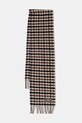 GANNI szalik wełniany Graphic Wool Planet friendly brązowy A6668