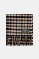 GANNI szalik wełniany Graphic Wool A6668 brązowy AW25