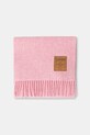 GANNI szalik wełniany Double Face Wool Solid A6942 różowy AW25