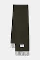 Marc O'Polo szalik wełniany tkanina zielony 5000007136
