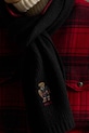 Šál s prímesou vlny Polo Ralph Lauren čierna 449P02042