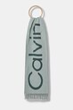 Calvin Klein eșarfă de lână cu modele turcoaz LV04D8026G