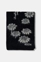 032C szalik z dodatkiem wełny 'Melting Daisies' F25.UAK.3331.000 czarny AW25