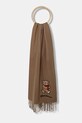 Moschino szalik wełniany wełna brązowy M3330.30835
