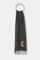Μάλλινο κασκόλ Moschino μαλλί γκρί M3330.30835