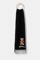 Moschino szalik wełniany wełna czarny M3330.30835