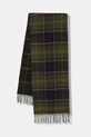 Barbour szalik wełniany tkanina zielony USC0401