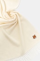 Akcesoria Maison Kitsuné szalik wełniany Fox Head PM06201WB0044 beżowy