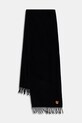 Maison Kitsuné szalik wełniany Fox Head gładkie czarny PM06201WB0044