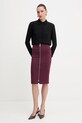 Patrizia Pepe spódnica 8G0485.A025 bordowy AW25