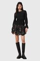 AllSaints fustă din bumbac DELILAH flori negru W032RC