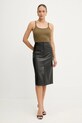 Шкіряна спідниця BOSS 50543188 чорний AW25