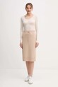 Φούστα με προσθήκη μαλλιού United Colors of Benetton 112HD001V μπεζ AW25