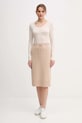 United Colors of Benetton fustă cu lână 112HD001V bej AW25