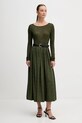 Sukně United Colors of Benetton 4XVWD0056 zelená AW25