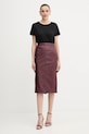 Armani Exchange spódnica skórzana XW001239.AF16212 bordowy AW25