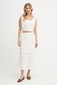 Pepe Jeans fustă din bumbac PL901225 bej AW25
