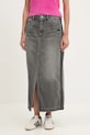 Jeans krilo adidas Originals Denim Long Skirt Raven siva JW2659