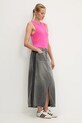 adidas Originals fustă jeans Denim Long Skirt JW2659 gri AW25