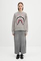 adidas Originals fustă jeans Denim Long Skirt JW2659 gri