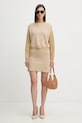 Guess spódnica z domieszką wełny AUBREY W5BD81.Z3JD2 beżowy NC25