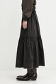 Bavlnená sukňa GANNI Garment Dyed Cotton Smock Maxi W0877 čierna AW25
