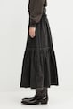 GANNI cotton skirt Garment Dyed Cotton Smock Maxi W0877 black AW25