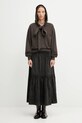 GANNI cotton skirt Garment Dyed Cotton Smock Maxi W0877 black