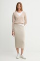 Calvin Klein Jeans spódnica LV047D306G beżowy AW25