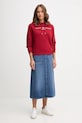 Bavlněná džínová sukně Tommy Hilfiger WW0WW46737 modrá AW25