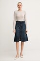 Rifľová sukňa Tommy Hilfiger WW0WW46776 tmavomodrá AW25