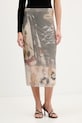 Desigual spódnica COLLAGE casual brązowy 25WWFK05