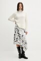 Desigual spódnica BREAKING NEWS 25WWFK07 beżowy AW25