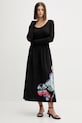 Desigual spódnica bawełniana ELLA LACROIX 25WWFW05 czarny AW25