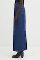 Fiorucci spódnica jeansowa Open Front Embroidered Maxi Denim W02FPDSK387DN01DN11 granatowy AW25