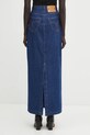 Oblečení Džínová sukně Fiorucci Open Front Embroidered Maxi Denim W02FPDSK387DN01DN11 námořnická modř
