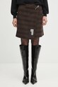 Юбка с шерстью MM6 Maison Margiela casual коричневый S52MC0013.M35472.001F