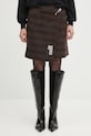 MM6 Maison Margiela fustă de lână uni maro S52MC0013.M35472.001F