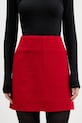 Sukňa s prímesou vlny HUGO látka červená 50547637