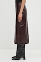 Kožená sukně Sportmax AFA 2522406022600 burgundské AW25