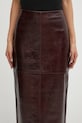 Kožená sukně Sportmax AFA burgundské 2522406022600