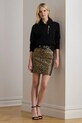 Lauren Ralph Lauren spódnica z bawełną tkanina czarny 200979907