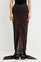 Rick Owens Lilies fustă Poppy uni maro LI02E3317.RV