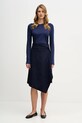 Sisley spódnica z domieszką wełny 41JML0036 granatowy AW25
